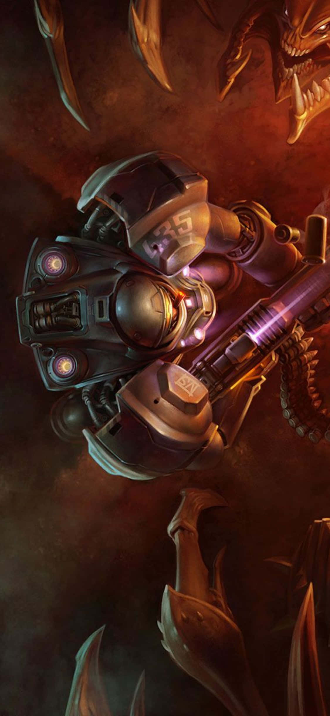 Una toma del aclamado juego StarCraft II funcionando en el iPhone X. Fondos de pantalla