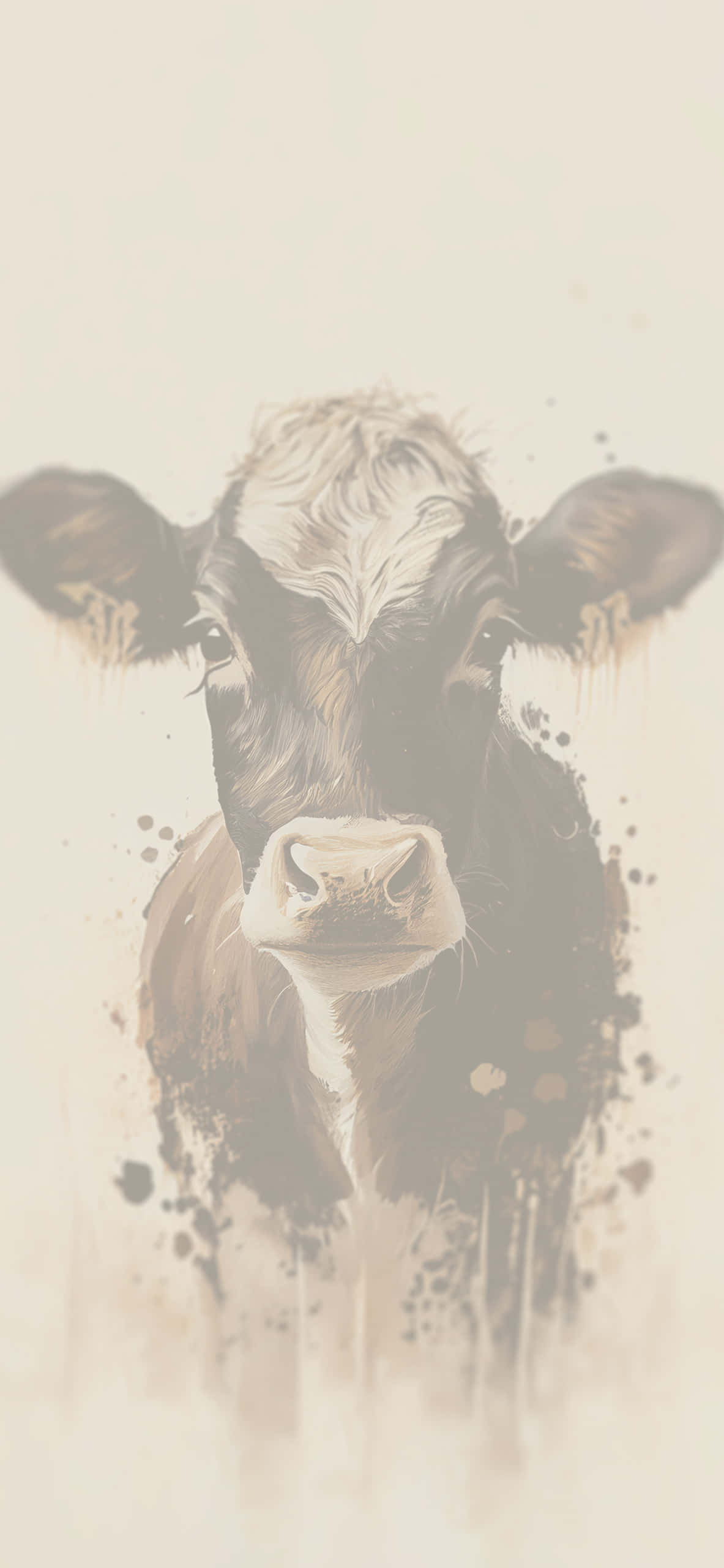 Una vaca Hereford impresionantemente hermosa en un campo de flores silvestres. Fondos de pantalla
