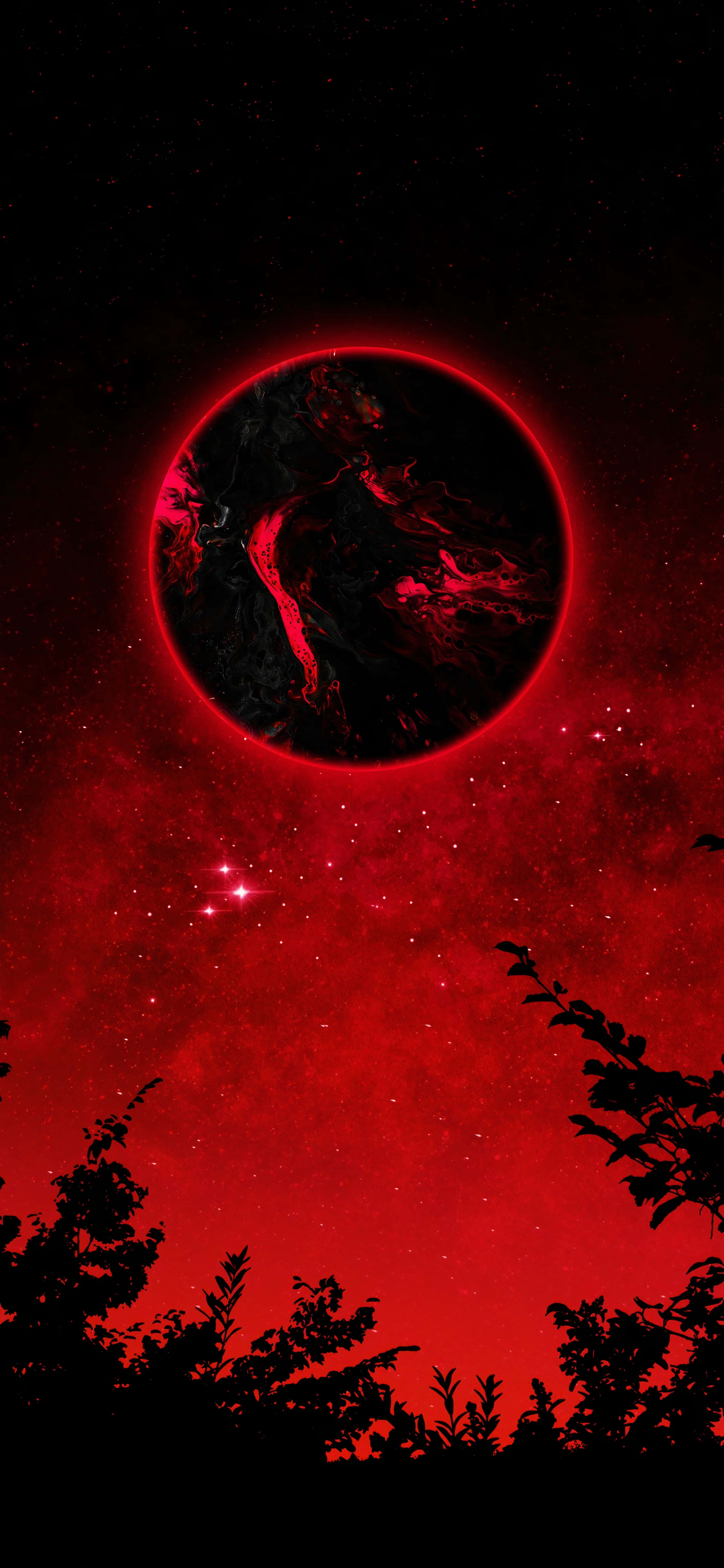 Una visión de una galaxia roja ardiente Fondos de pantalla
