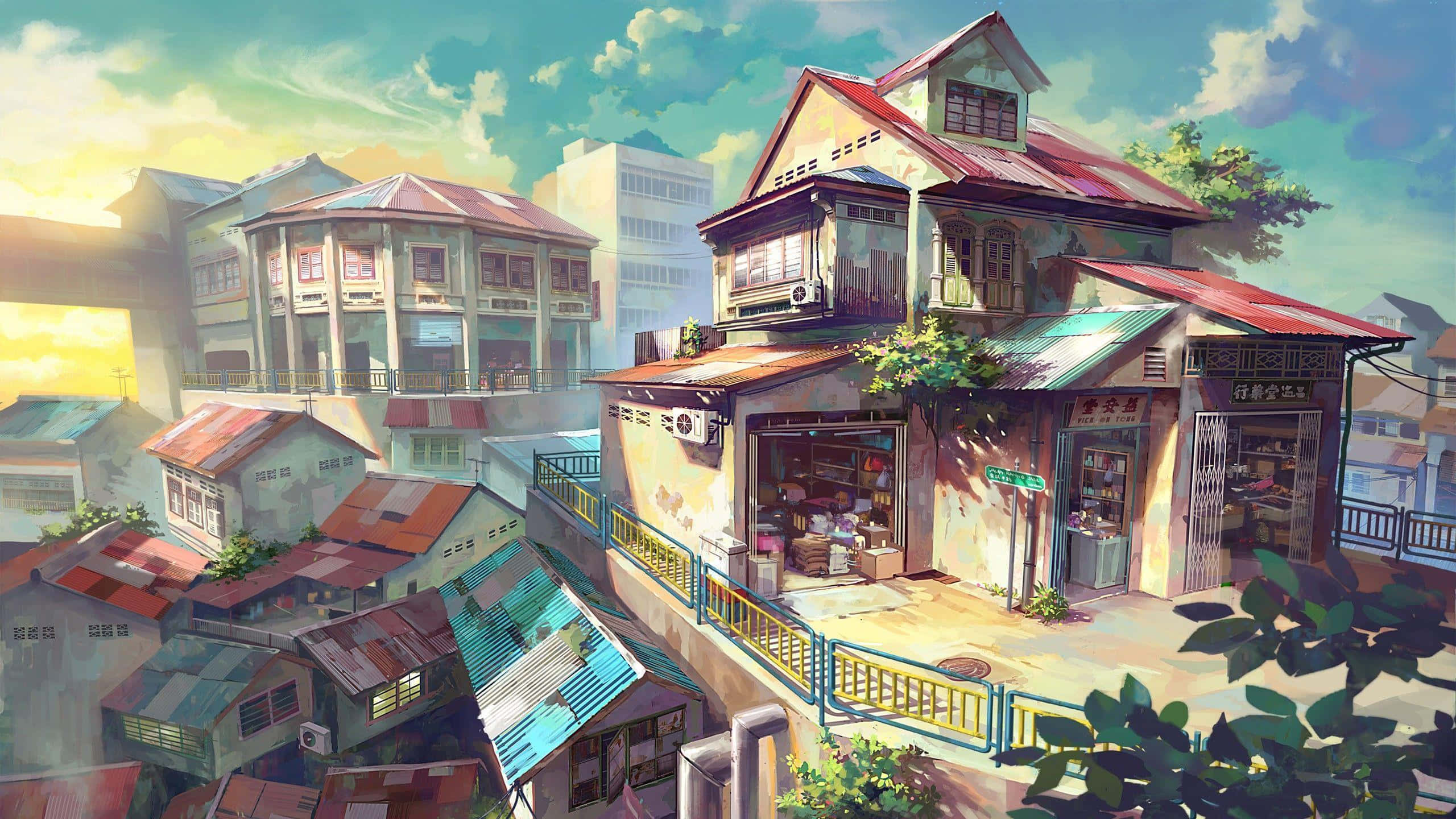 Una vista escénica pacífica de Anime Landscape Fondos de pantalla