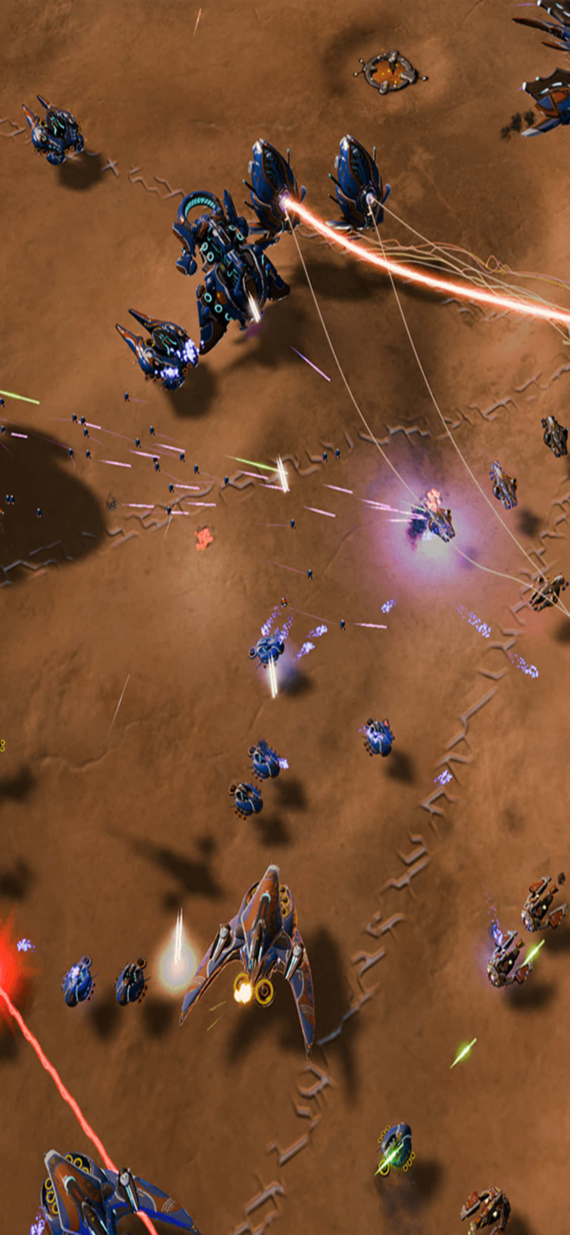 Una vista panorámica del paisaje en Ashes of the Singularity, capturada desde el iPhone X. Fondos de pantalla