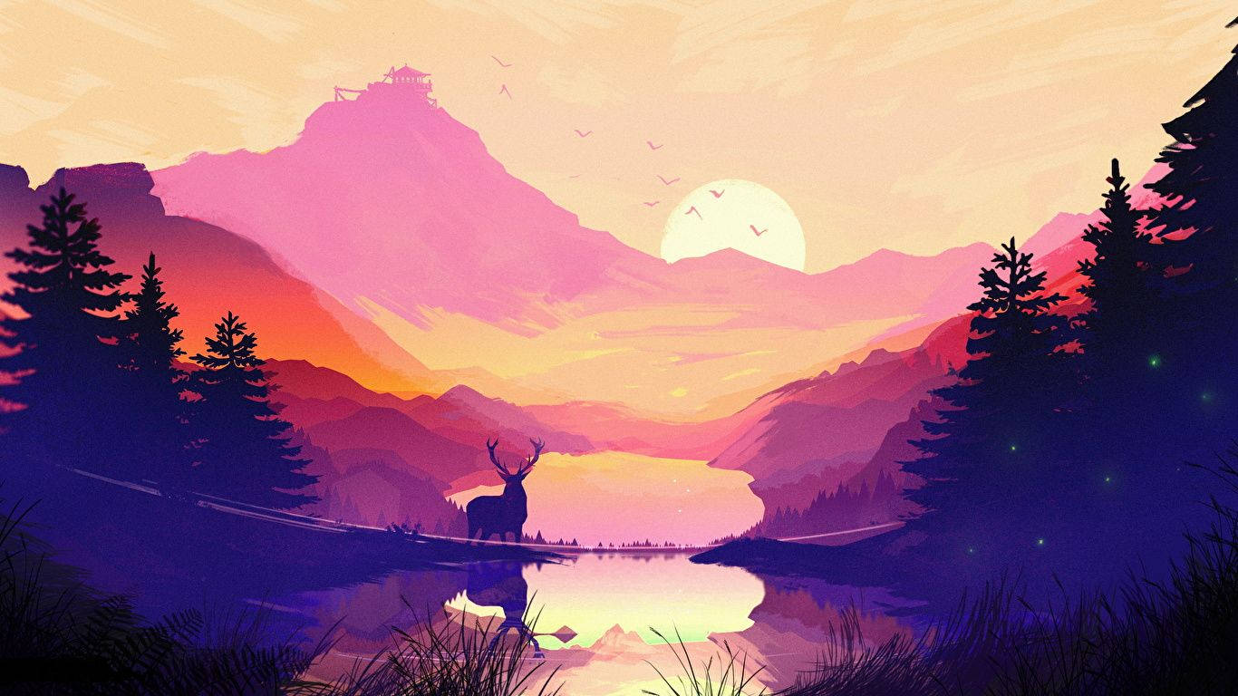 Una vista serena y majestuosa de un ciervo en la naturaleza Fondos de pantalla