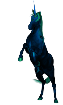 Unicornio azul místico de pie Fondos de pantalla