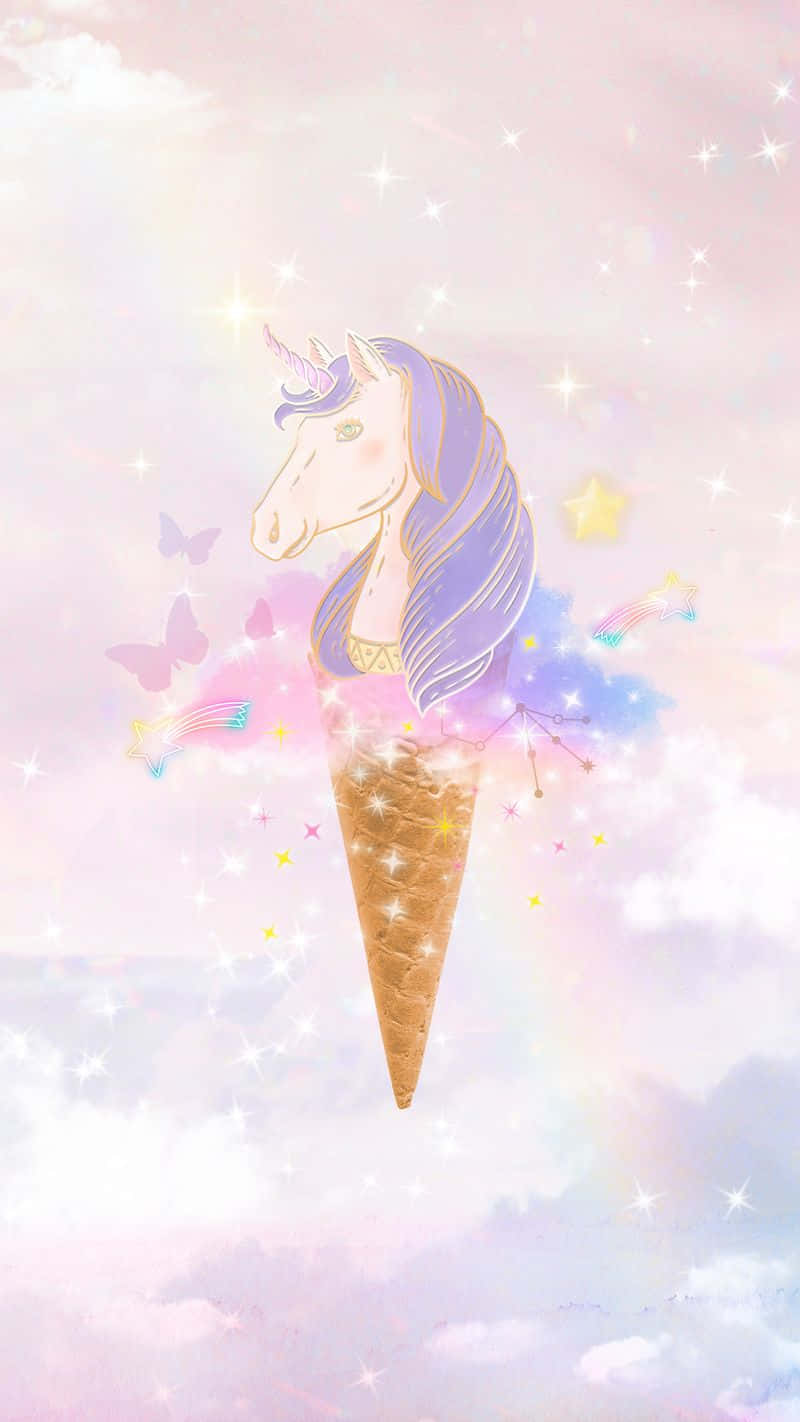 Unicornio de Cabello Púrpura Helado Lindo Fondos de pantalla