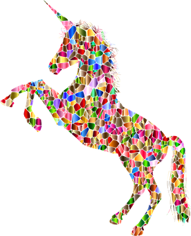 Unicornio de Mosaico Colorido Fondos de pantalla