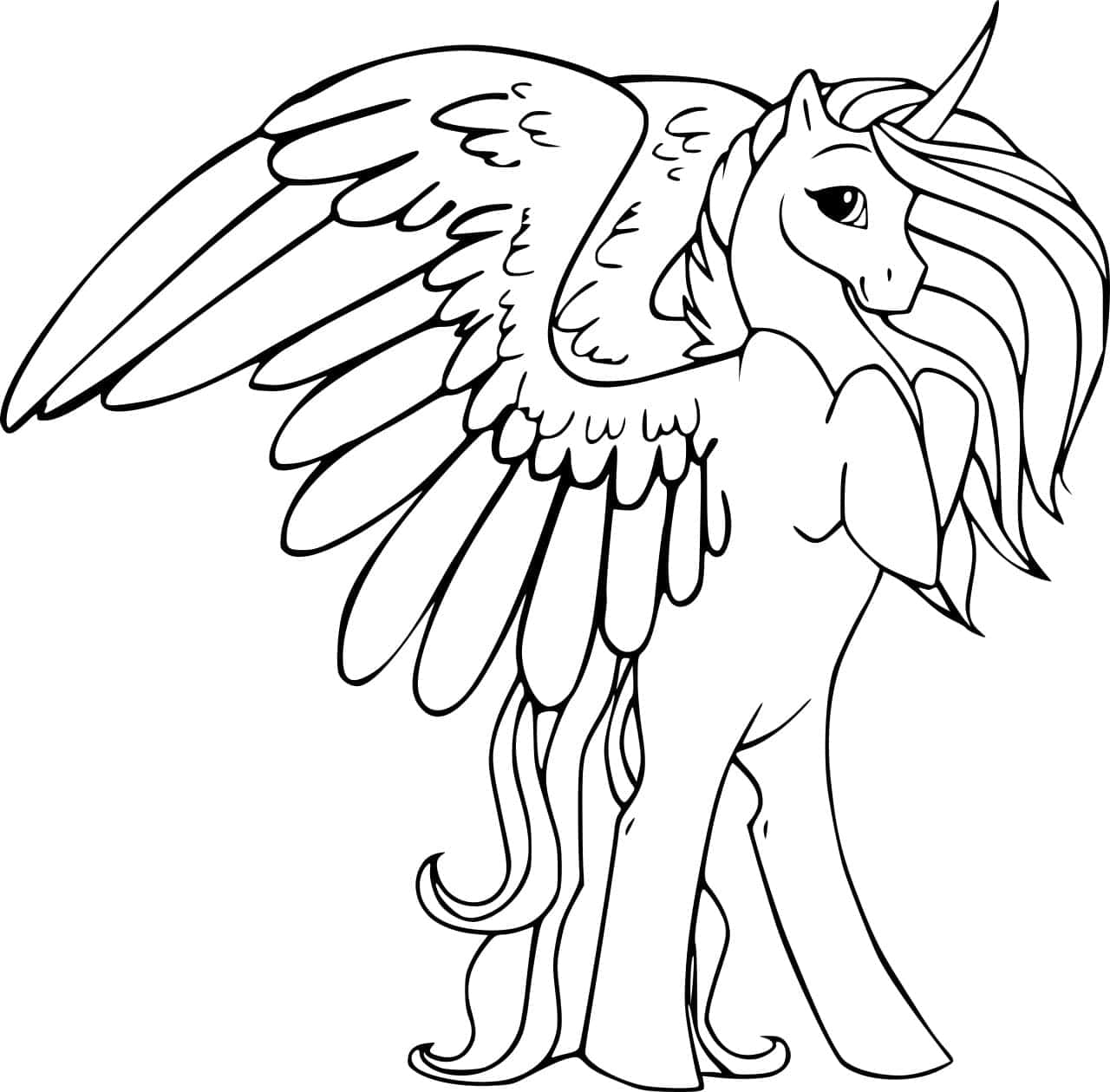 Unicornio de Pie para Colorear Fondos de pantalla