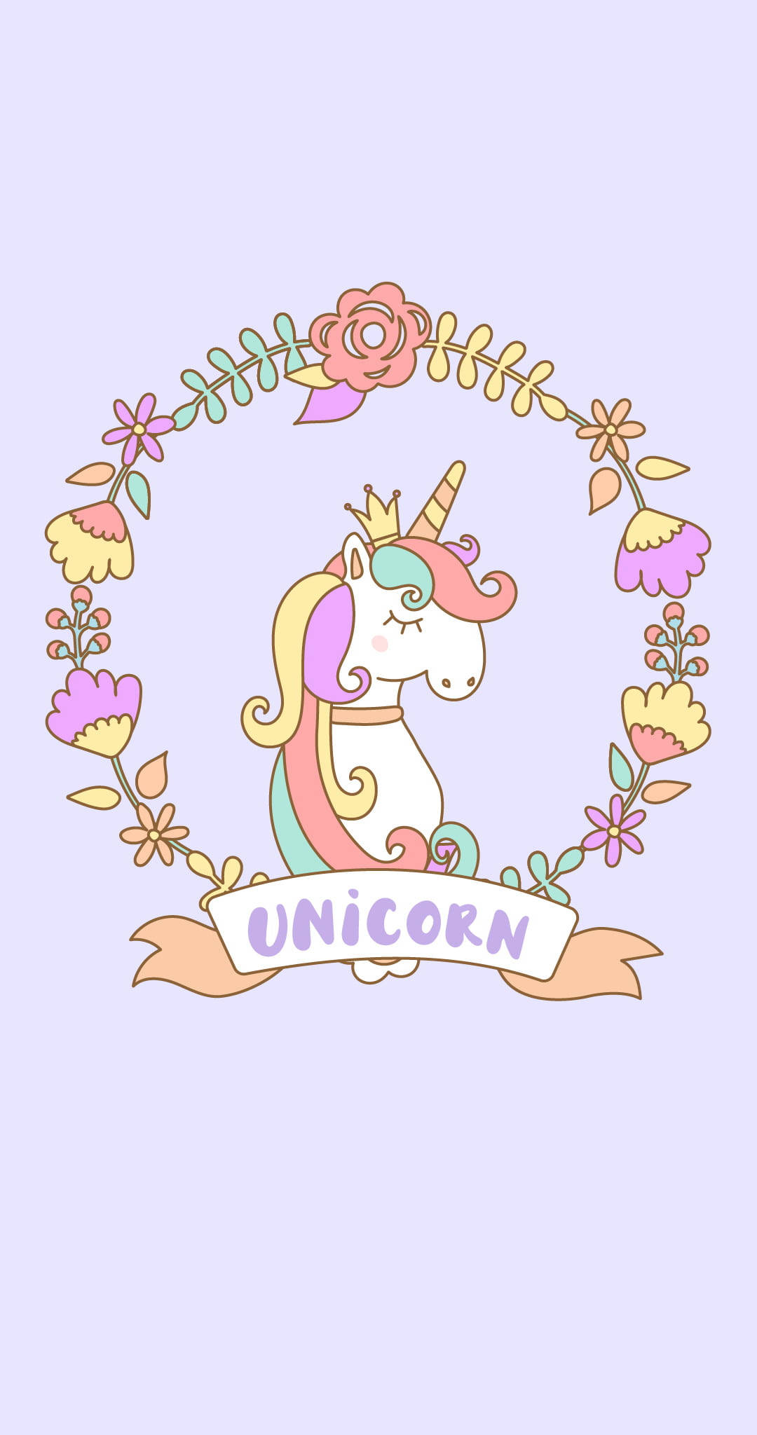Unicornio estético pastel morado Fondos de pantalla