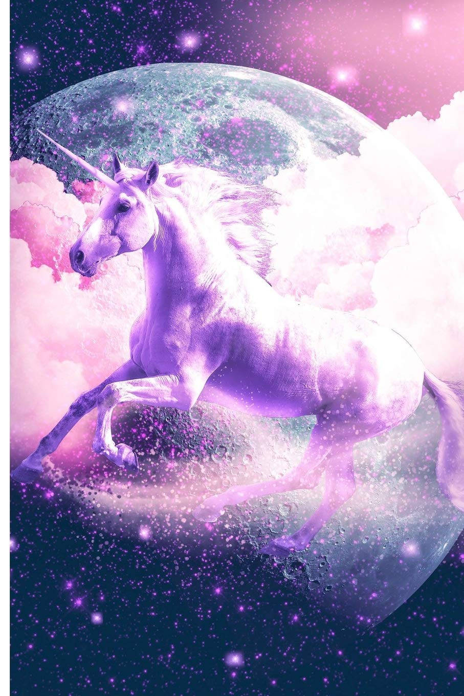 Unicornio galáctico en cielos rosados Fondos de pantalla