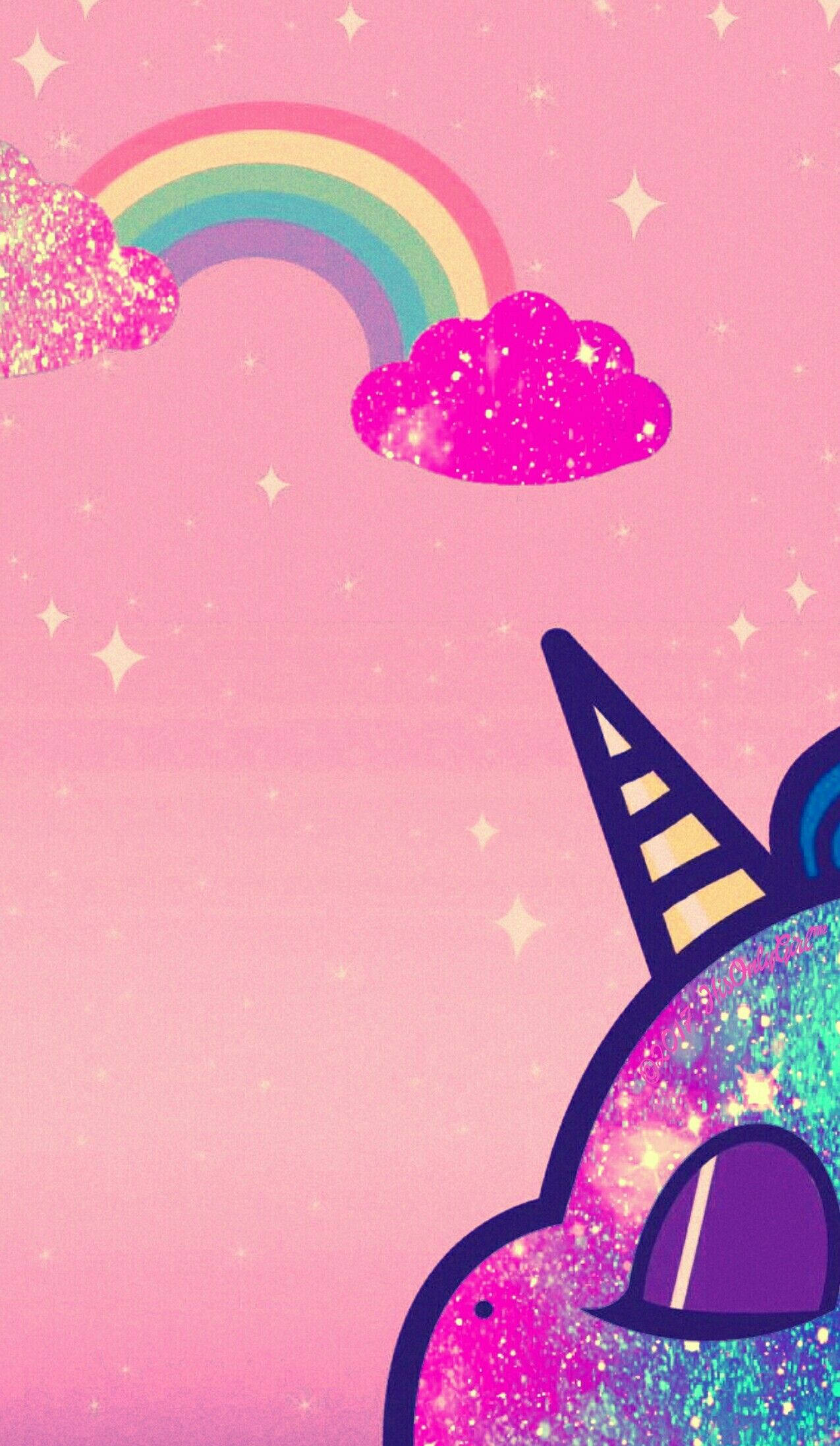 Unicornio Galáctico con Arcoíris Colorido Fondos de pantalla