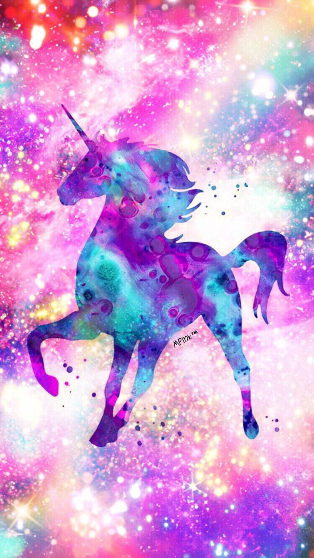 Unicornio Galáctico Sobre Fondo de Brillo Fondos de pantalla
