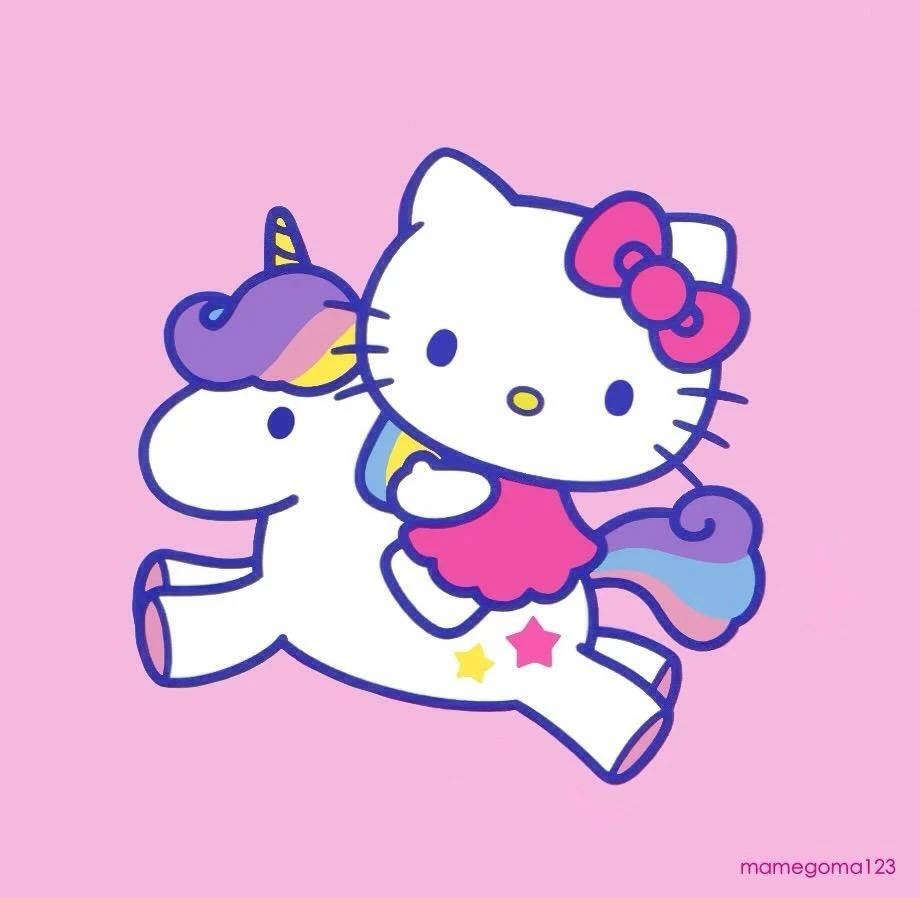 Unicornio Hello Kitty PFP de dibujos animados Fondos de pantalla