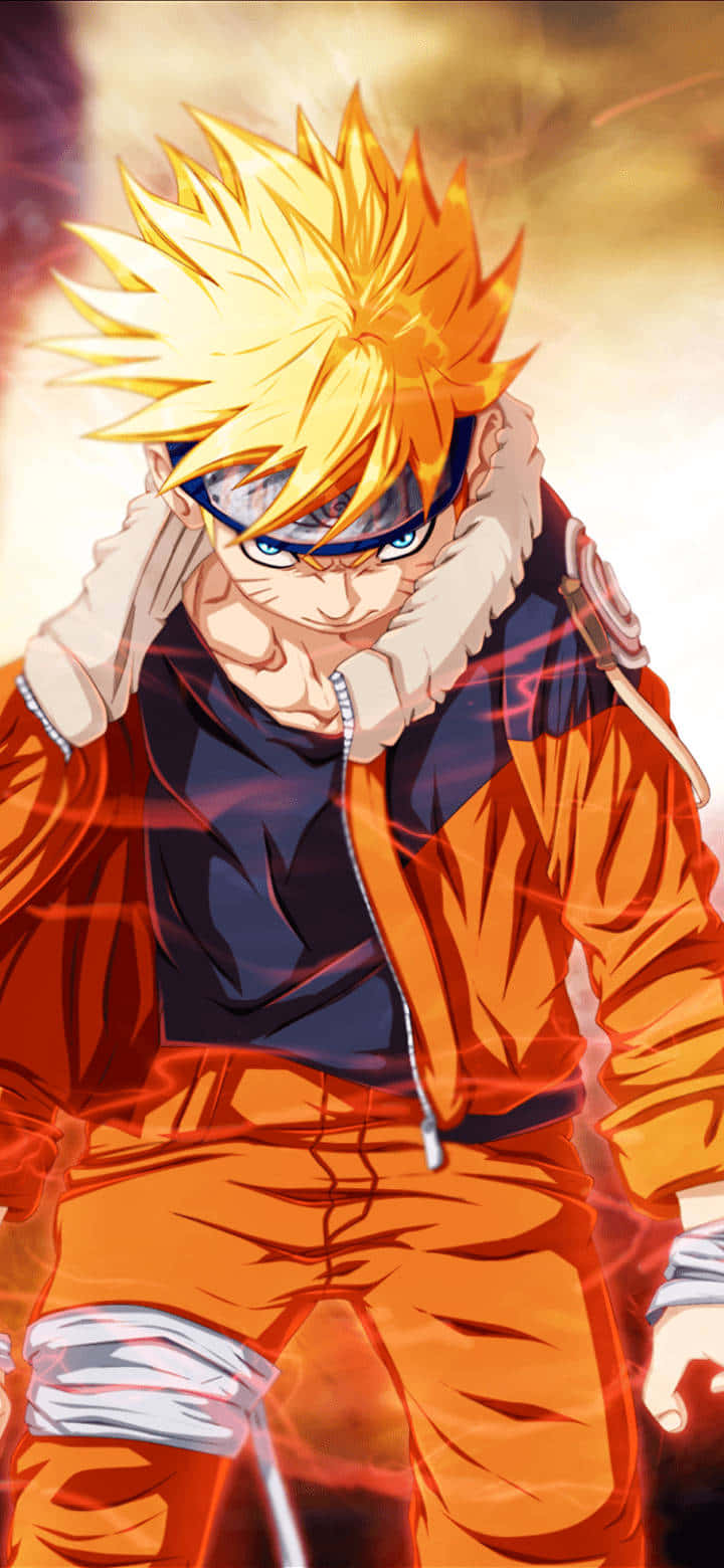 Uzumaki Naruto en acción feroz - Escena naranja de anime Fondos de pantalla
