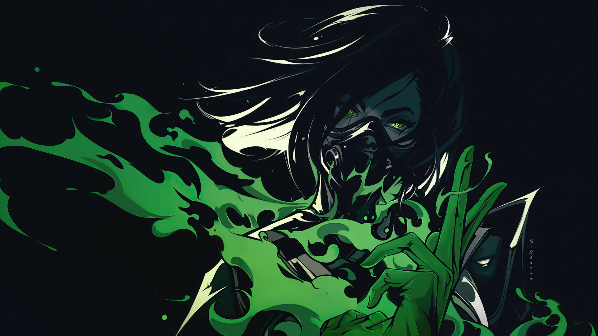 Fondo de pantalla de Viper verde de Valorant