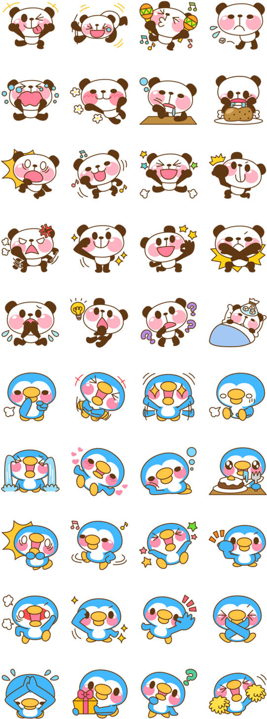 Variedad de emociones y actividades de pandas adorables Fondos de pantalla