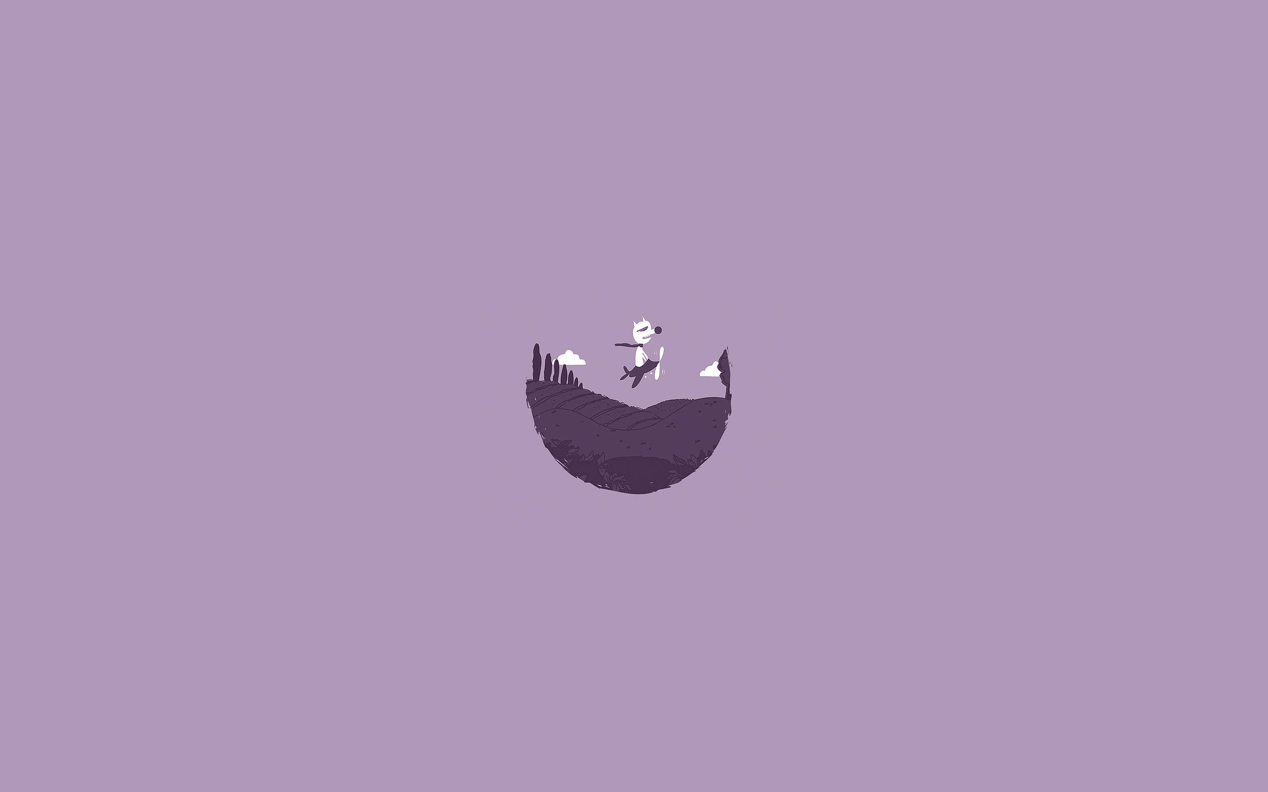 Vector de laptop estético minimalista con paisaje púrpura Fondos de pantalla
