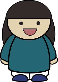 Vector de niña de caricatura sonriendo Fondos de pantalla