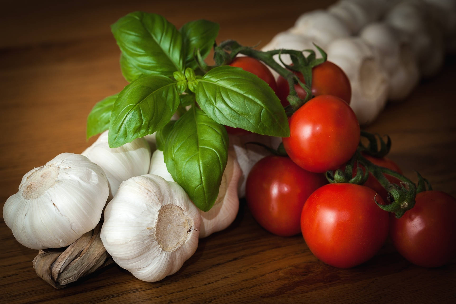 Vegetales Tomate Albahaca Ajo Fondos de pantalla