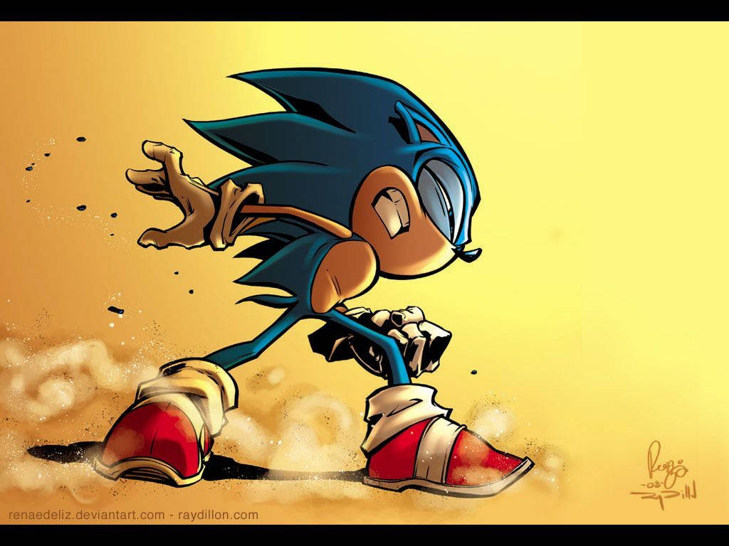 Fondo de pantalla de arte de fan de Sonic the Hedgehog.