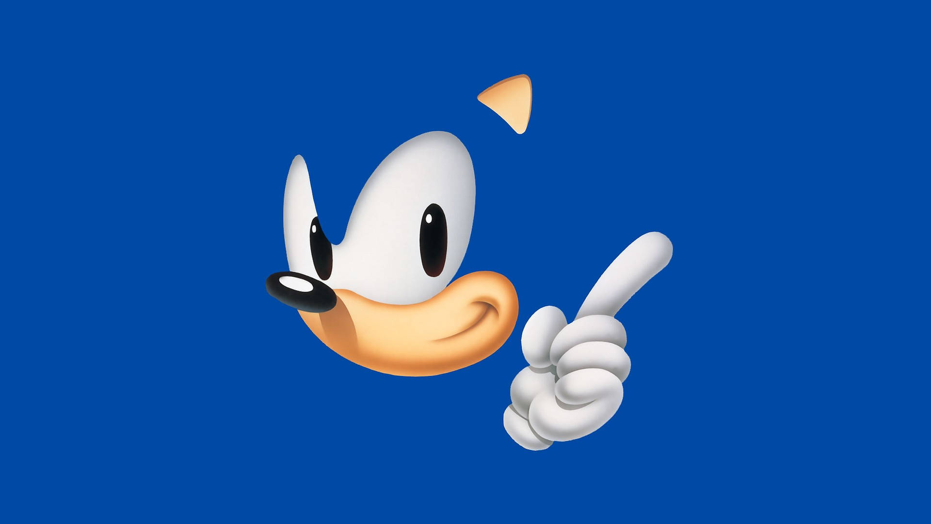 Fondo de pantalla azul con los sentidos de Sonic resaltados.