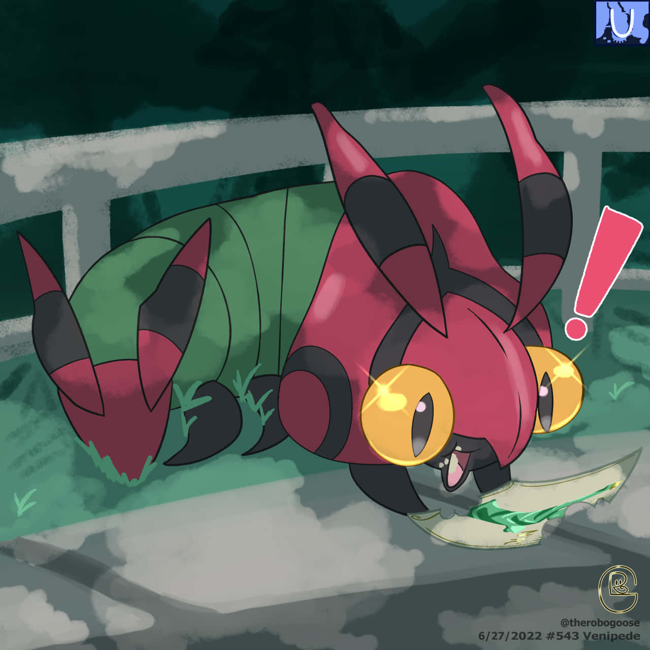 Venipede comiendo una hoja Fondos de pantalla