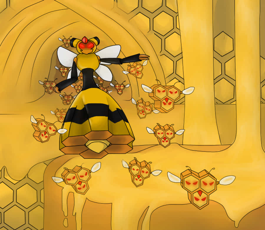 Vespiquen Ordenando a Combee Atacar Fondos de pantalla