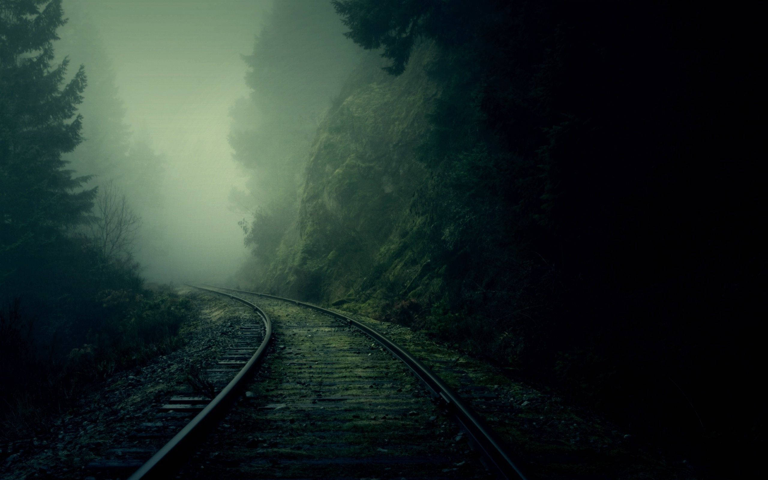 Vía de Tren Sombría Hermoso Fondo Oscuro Fondos de pantalla
