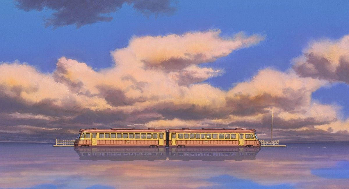 Vía del tren sobre el mar con estética suave Fondos de pantalla