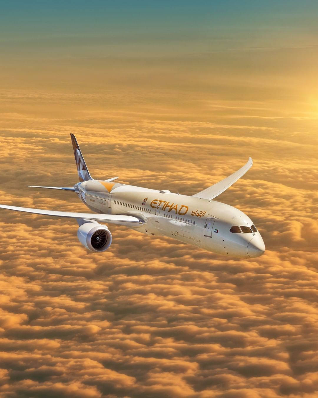 Viaje al Atardecer con Etihad Airways Fondos de pantalla