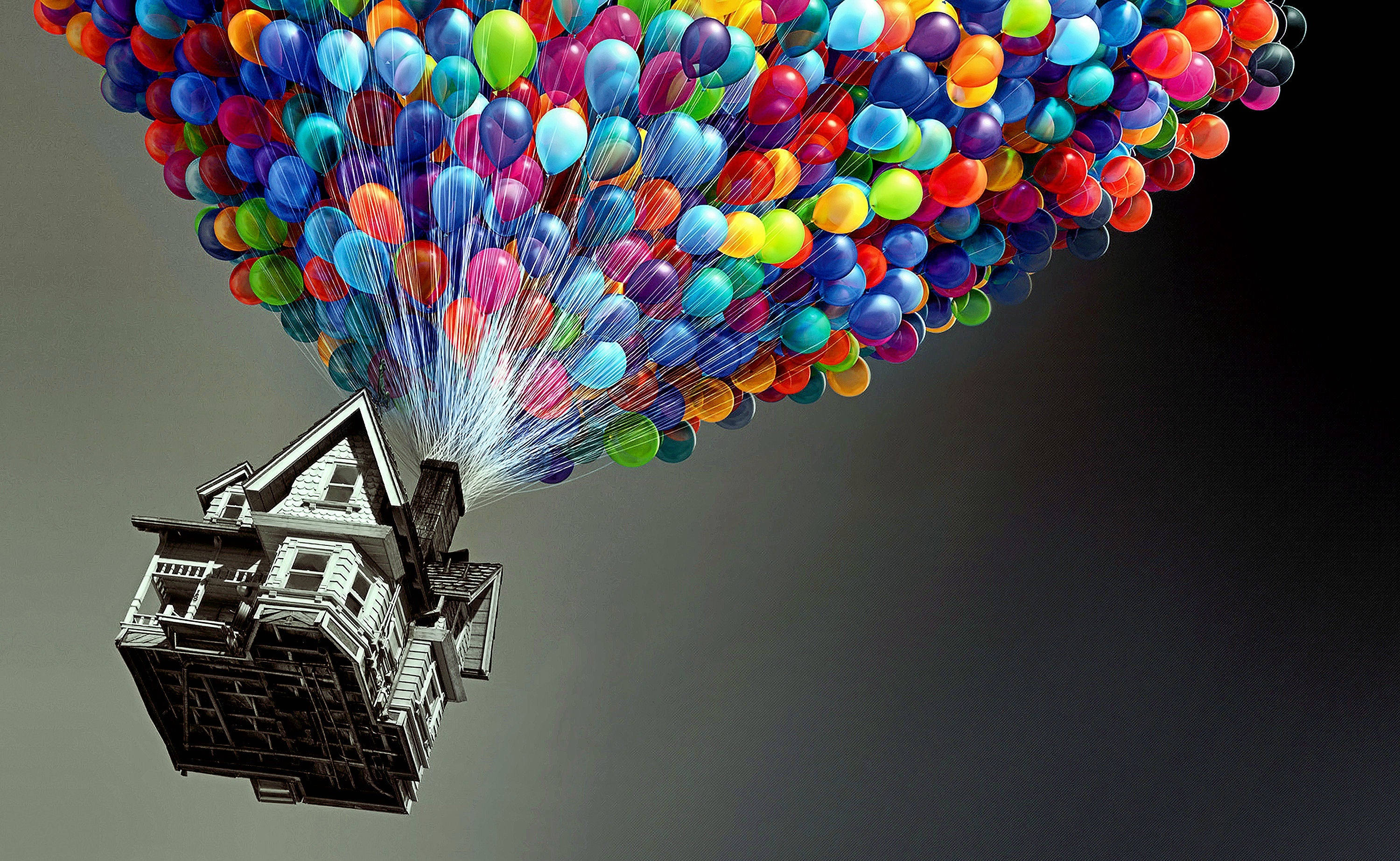 Viaje Colorido en el Cielo con los Globos de la Película Up Fondos de pantalla
