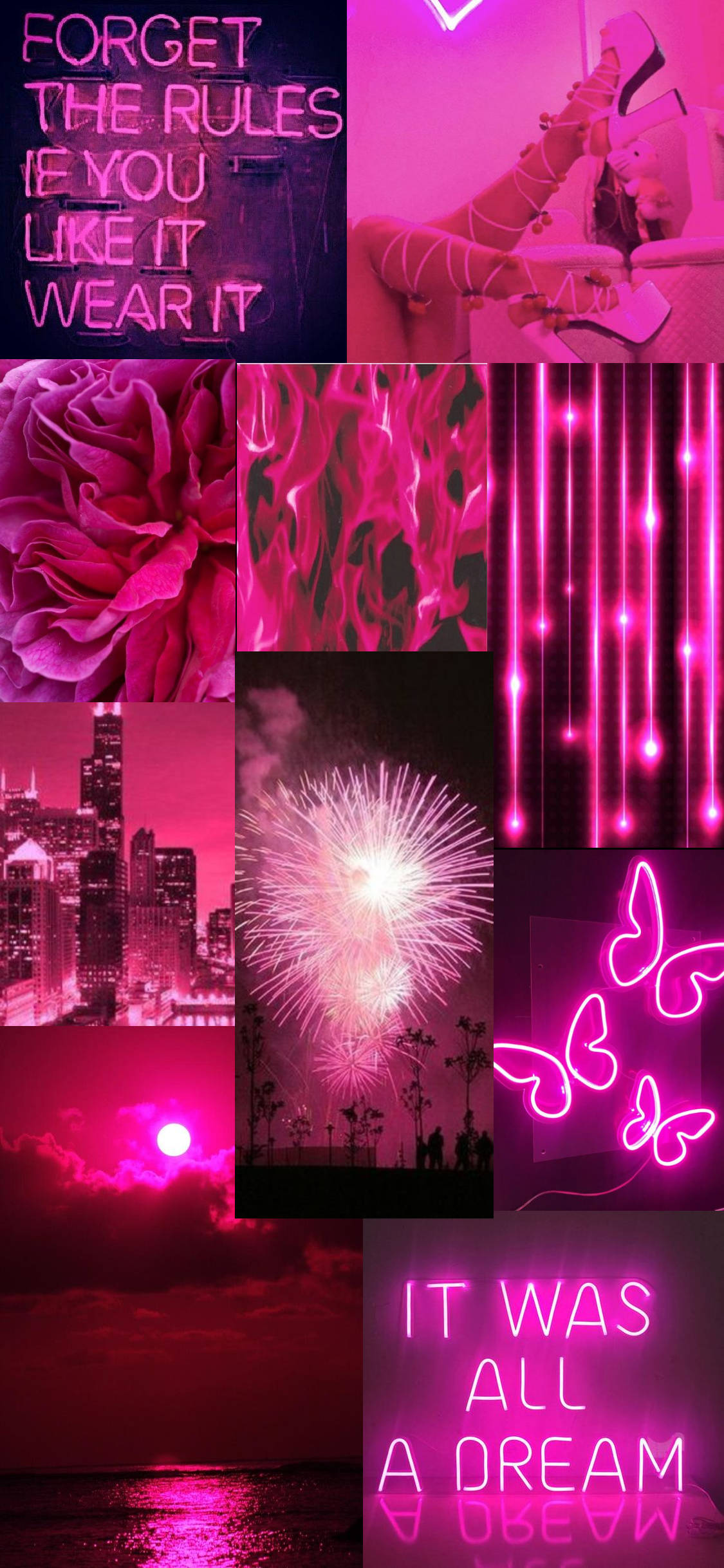 Vibraciones Rosa Neón Fondos de pantalla