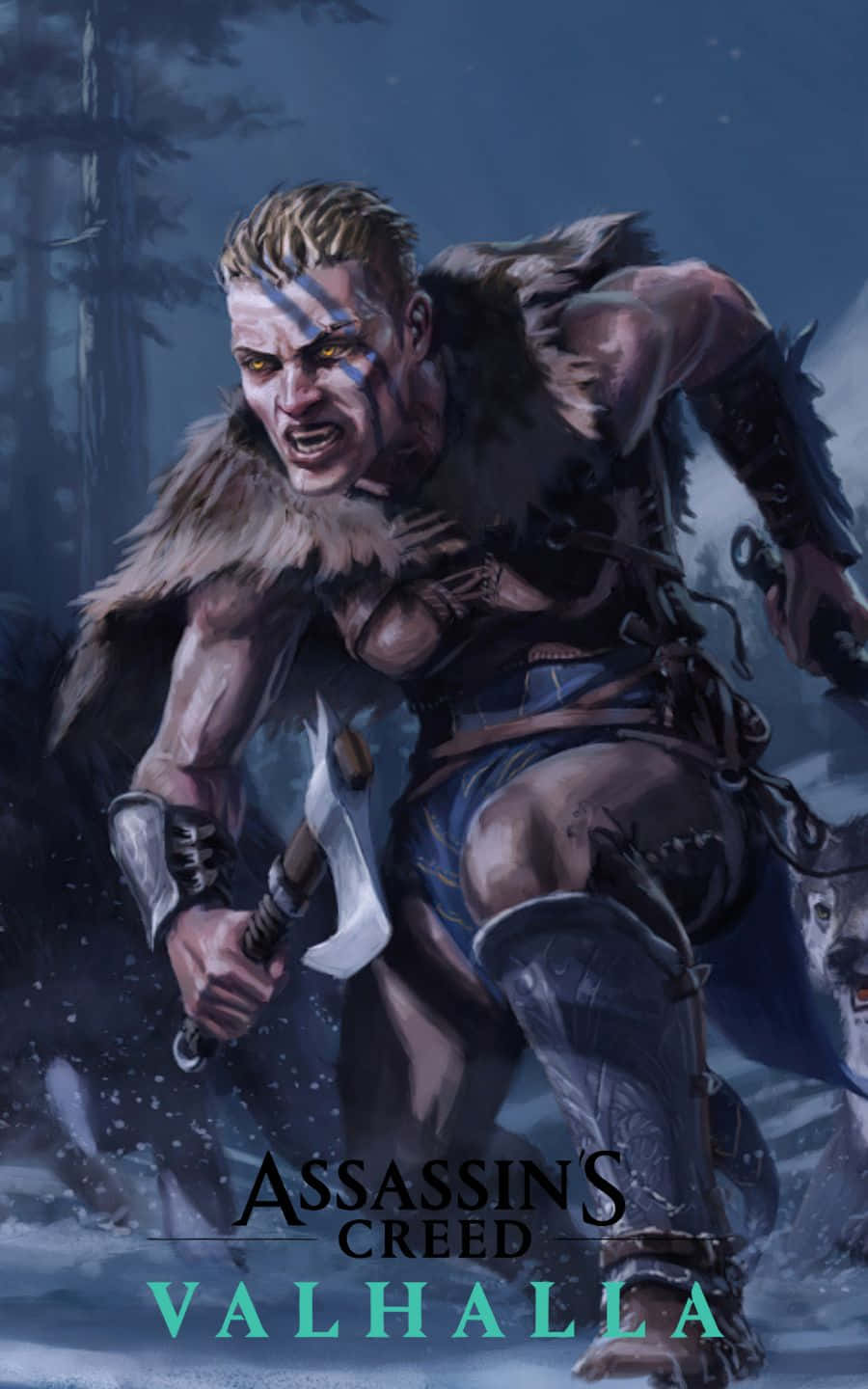 Vikingo con lobos: fondo de Assassin's Creed Valhalla en 1440p Fondos de pantalla
