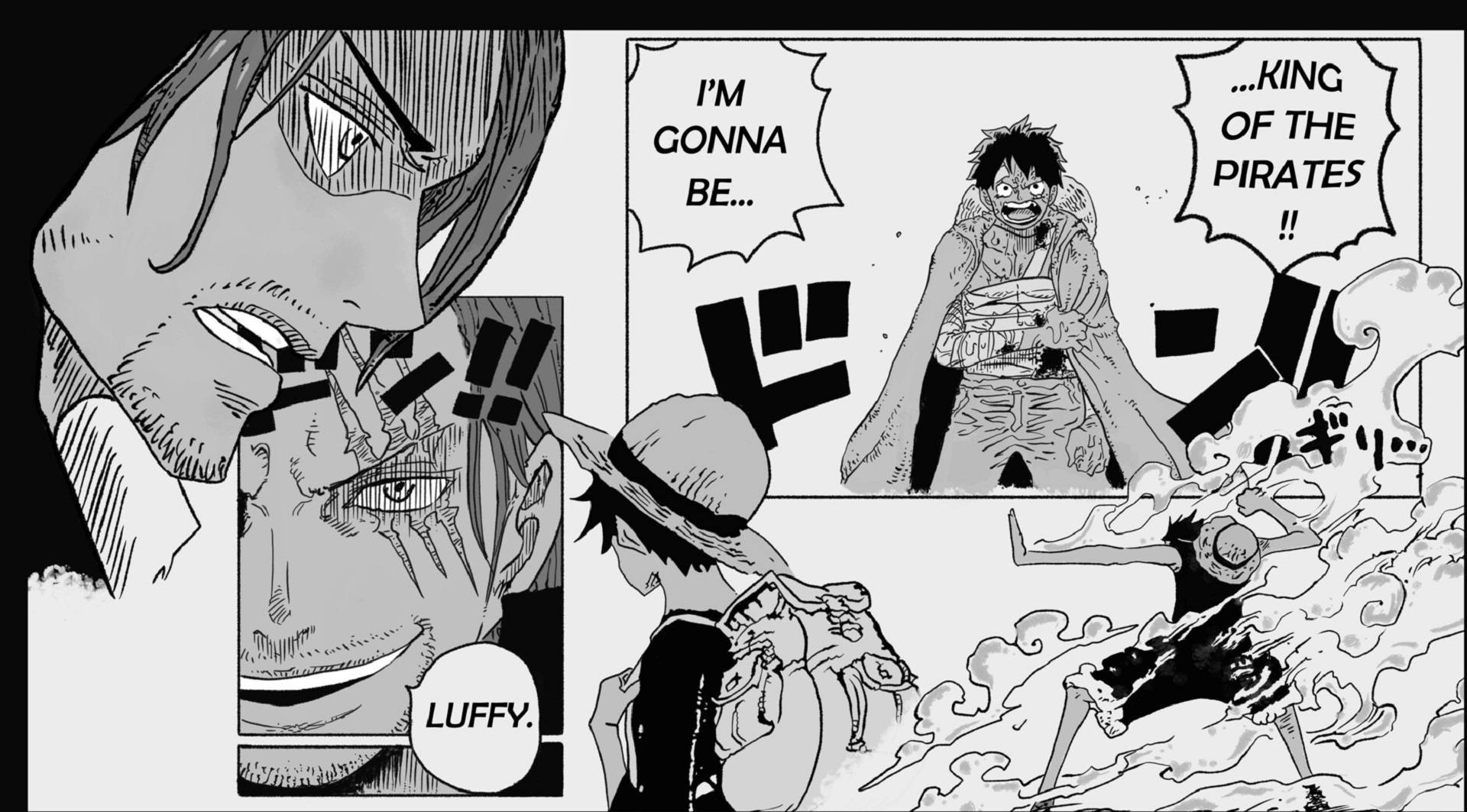 Viñeta de manga de Luffy y Shanks Fondos de pantalla