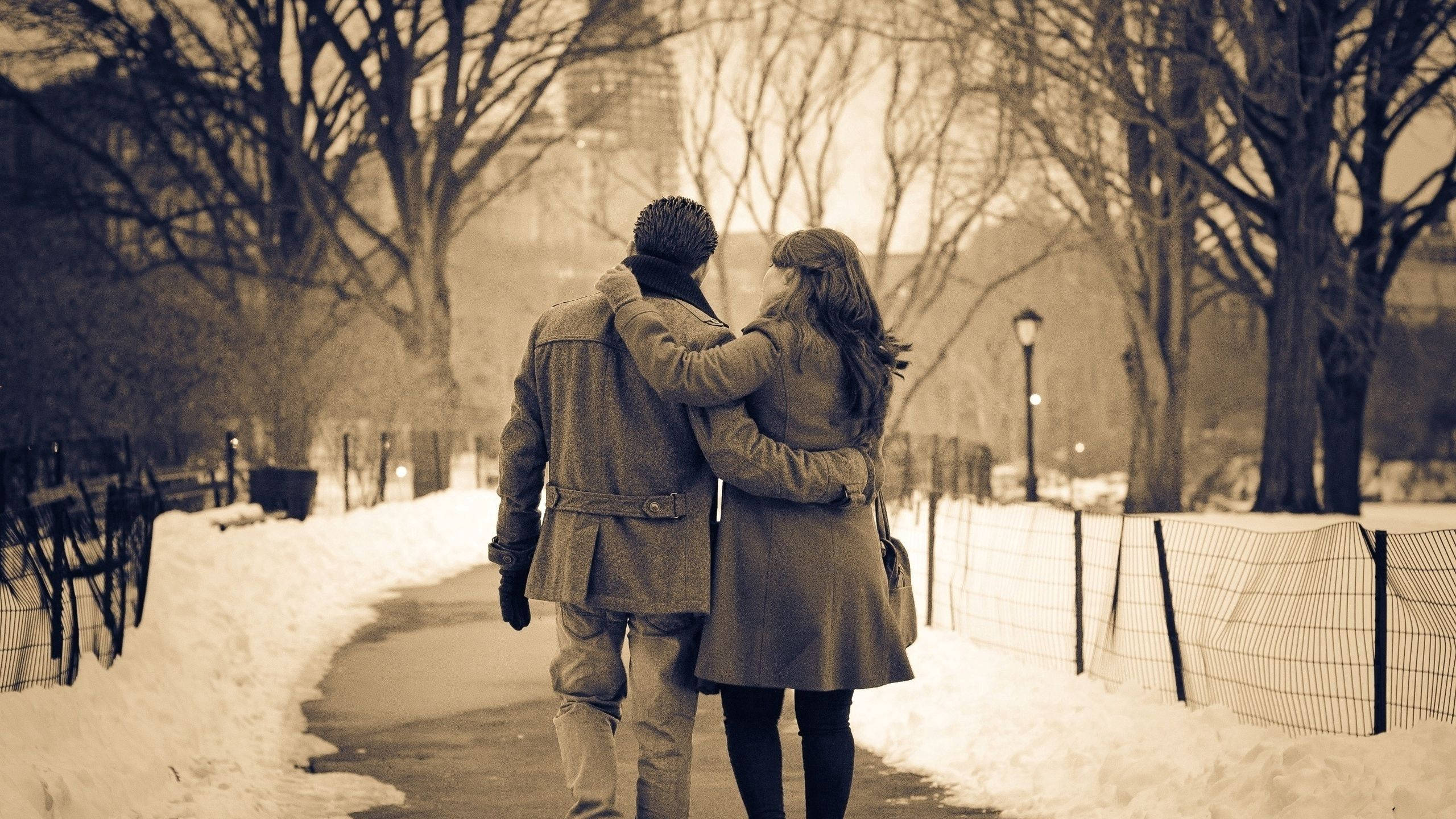 Vintage Amo a Mi Novia en la Nieve Fondos de pantalla