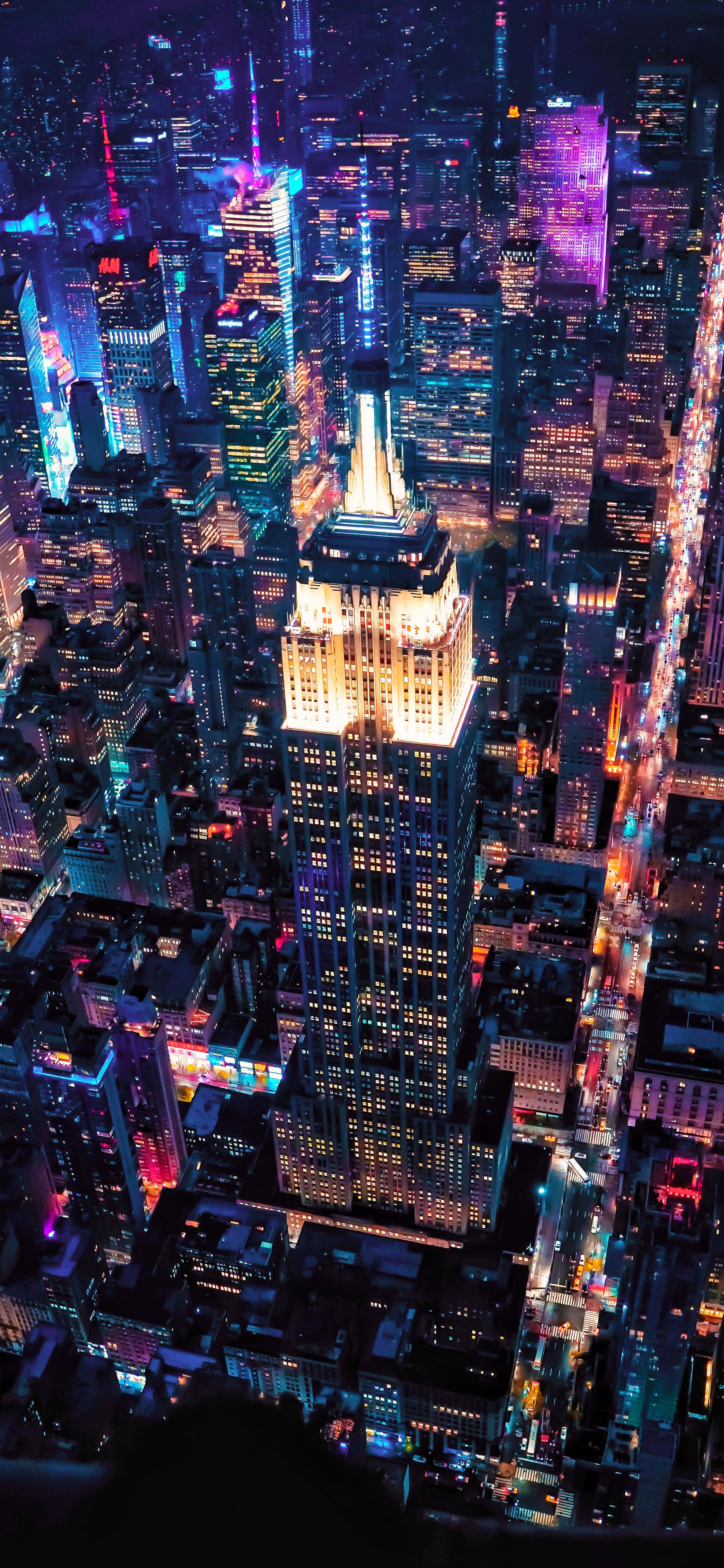 Vista Aérea de Edificios de la Ciudad Oscura 4K Fondo de Pantalla para Teléfono Fondos de pantalla