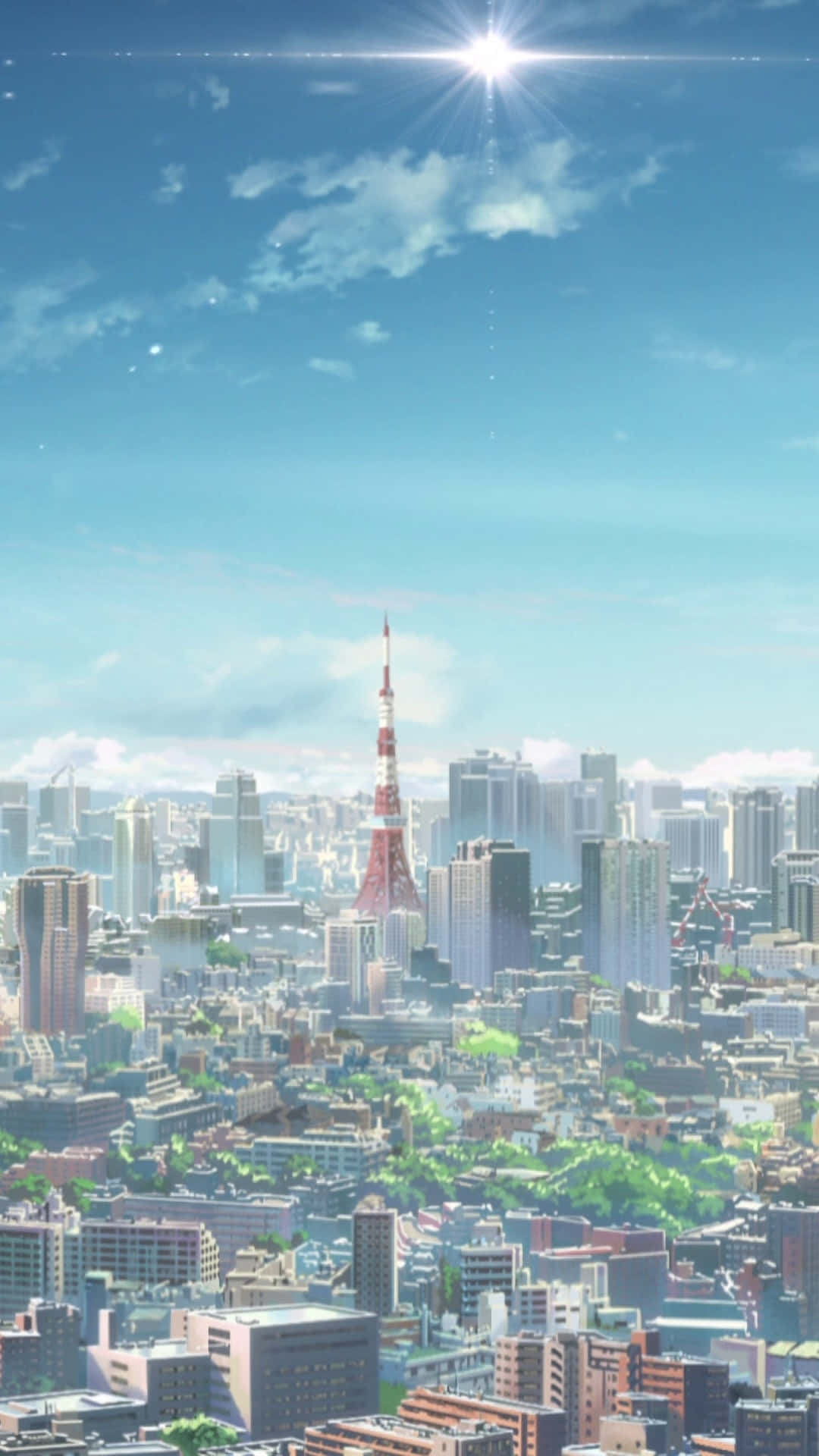 Vista Aérea de la Torre de Tokio en Anime Fondos de pantalla