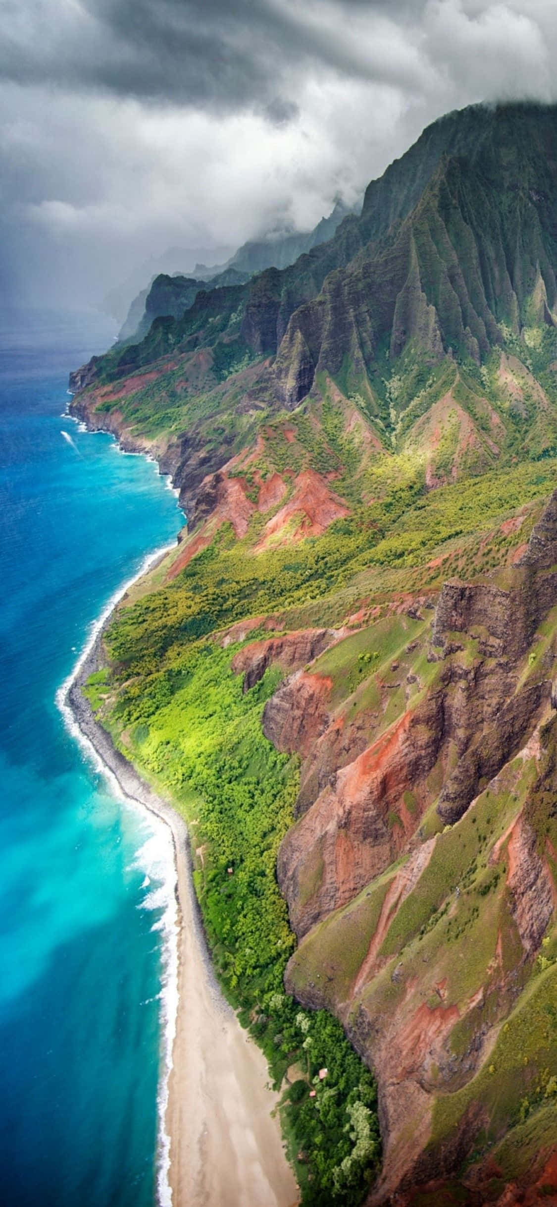 Vista Aérea de Montaña en Fondo Hawaiano Fondos de pantalla