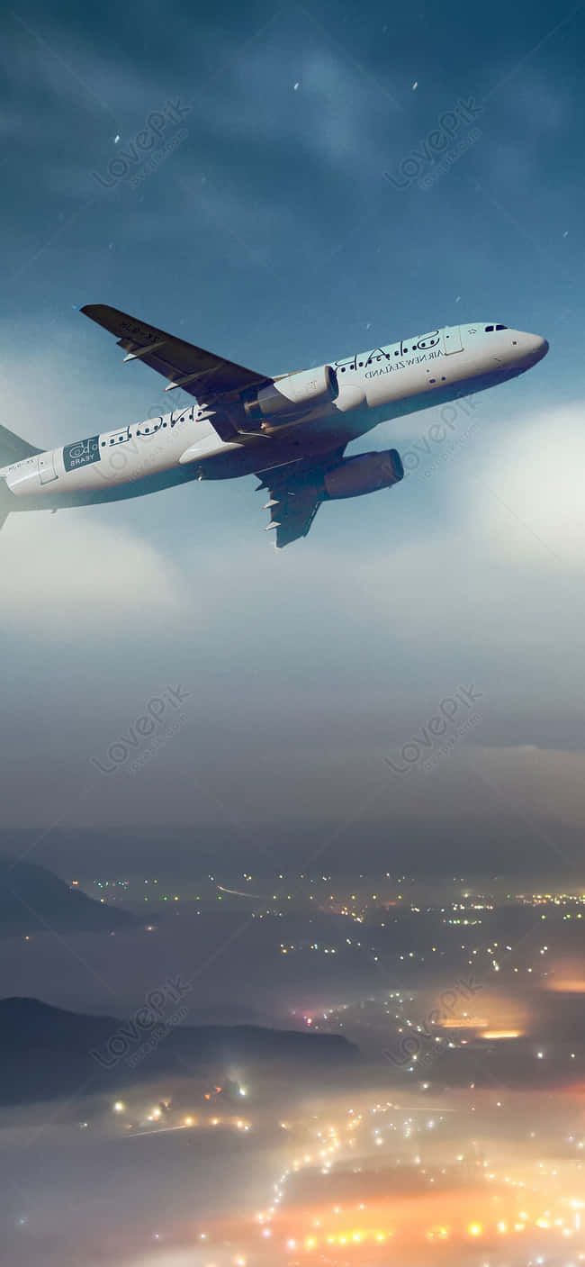 Vista aérea de un avión Android en acción Fondos de pantalla