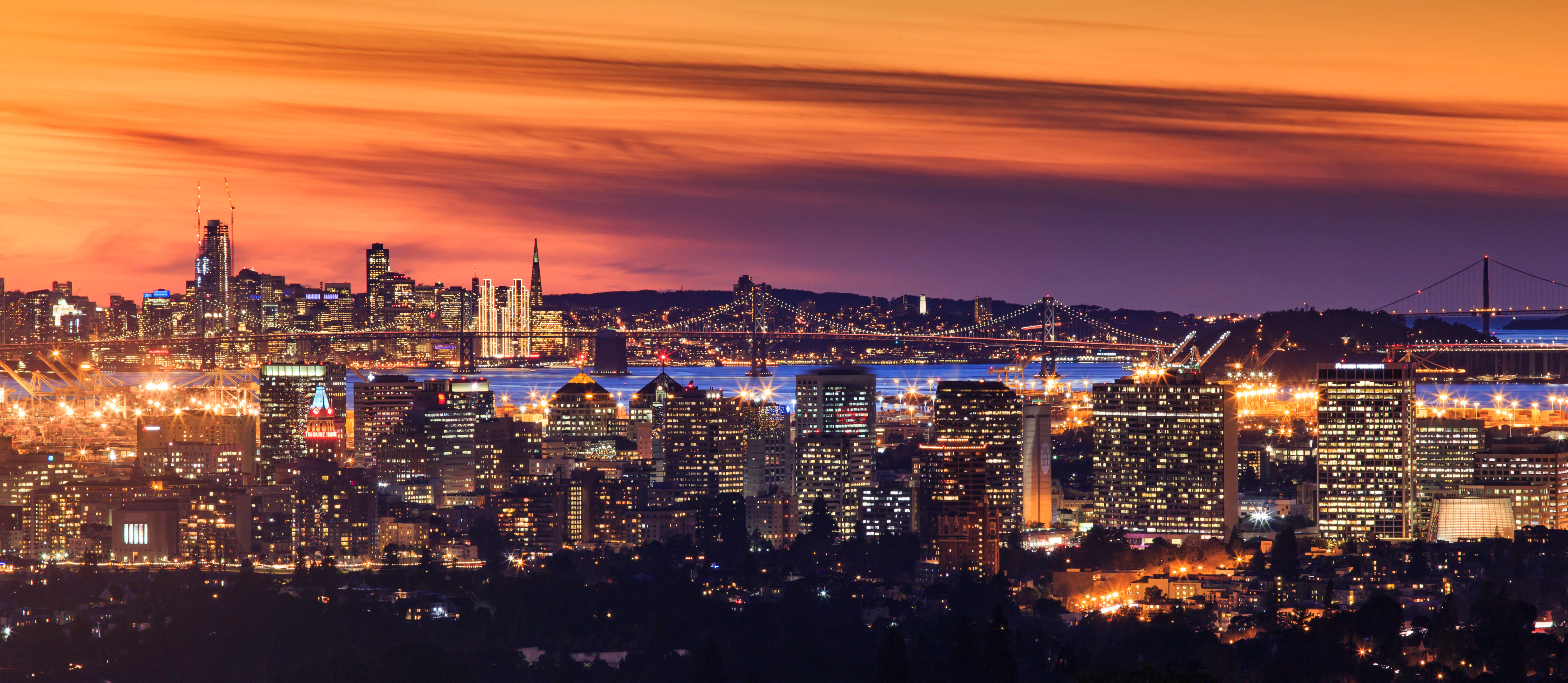 Vista aérea del centro de San Francisco desde la Torre Coit. Fondos de pantalla