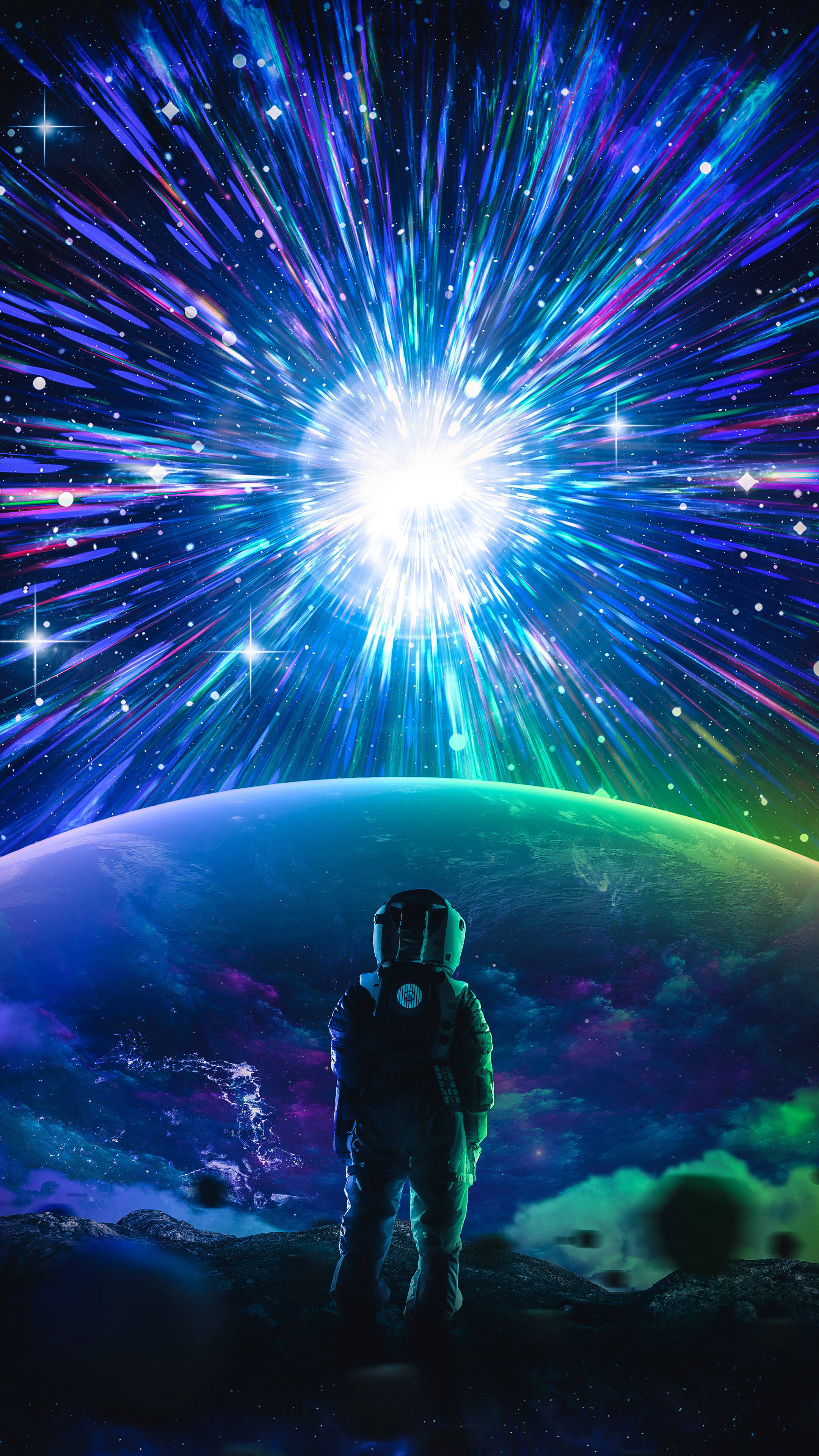 Vista Brillante en el Espacio 4K para Teléfono Fondos de pantalla