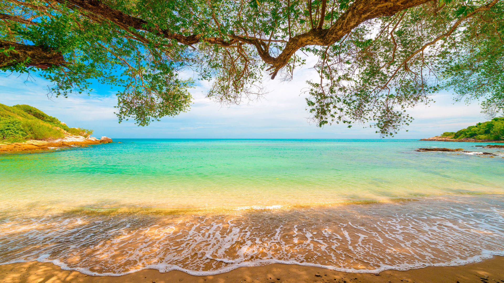 Escritorio de pantalla completa de playa