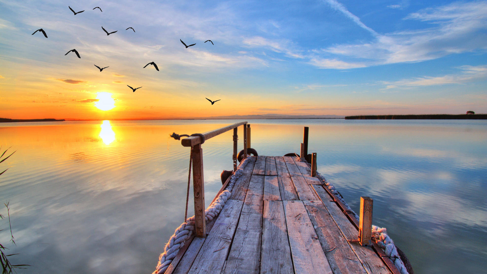 Vista del Atardecer 1920x1080 HD Verano Fondos de pantalla