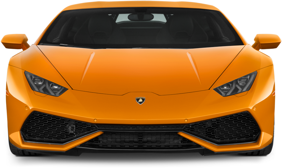 Vista frontal de un Lamborghini Huracán naranja Fondos de pantalla