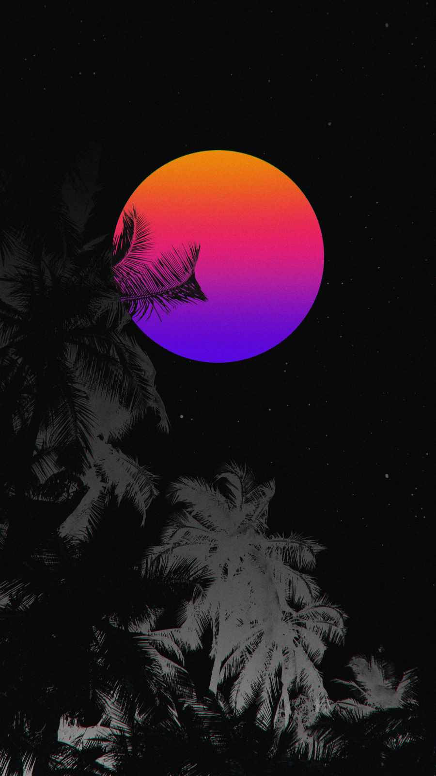 Vista impresionante de una luna neón tricolor Fondos de pantalla