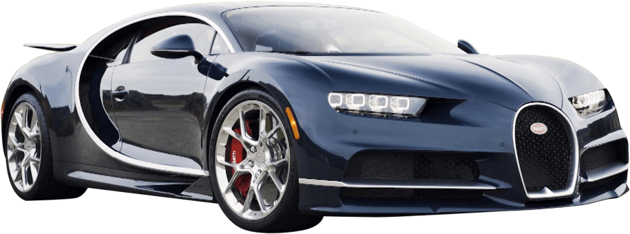 Vista lateral de Bugatti Chiron azul Fondos de pantalla