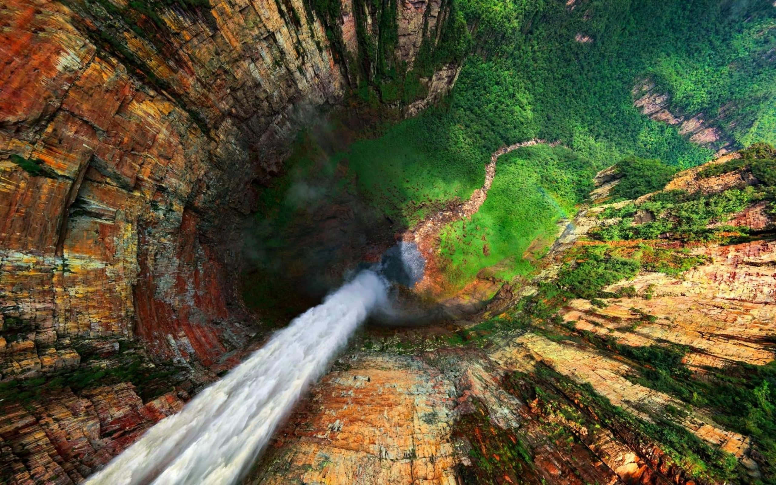 Vista panorámica aérea del Salto Ángel Fondos de pantalla