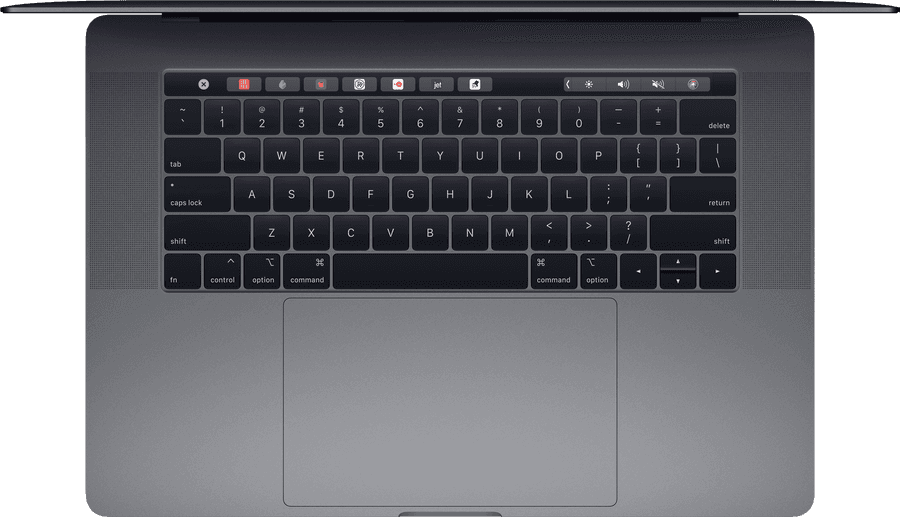 Vista superior del teclado de MacBook Pro Fondos de pantalla