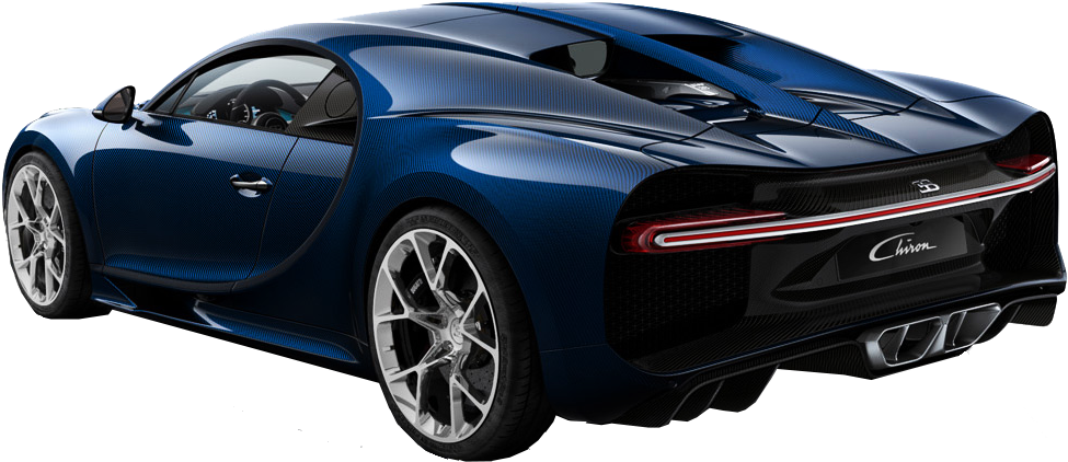 Vista trasera del Bugatti Chiron azul Fondos de pantalla