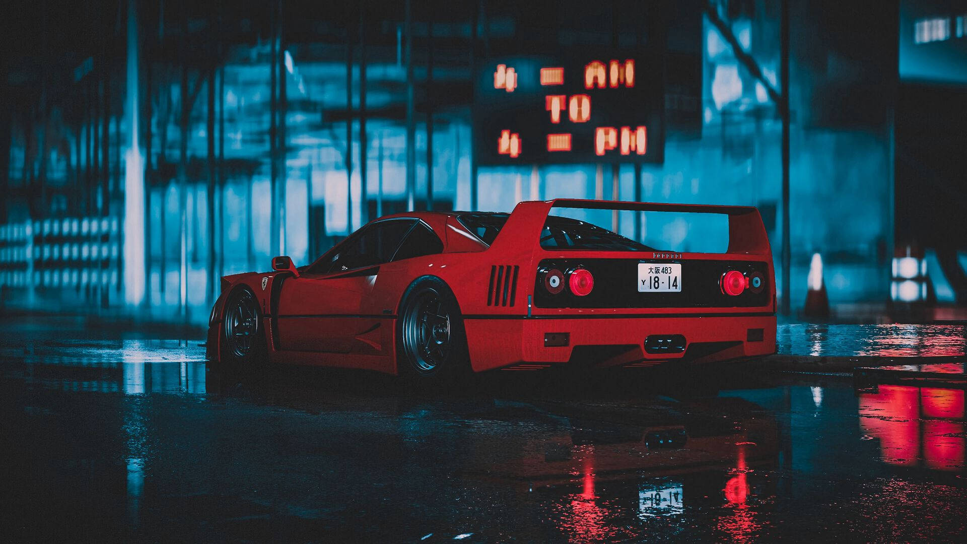 Vista trasera del Ferrari F40 1920x1080 Fondos de pantalla