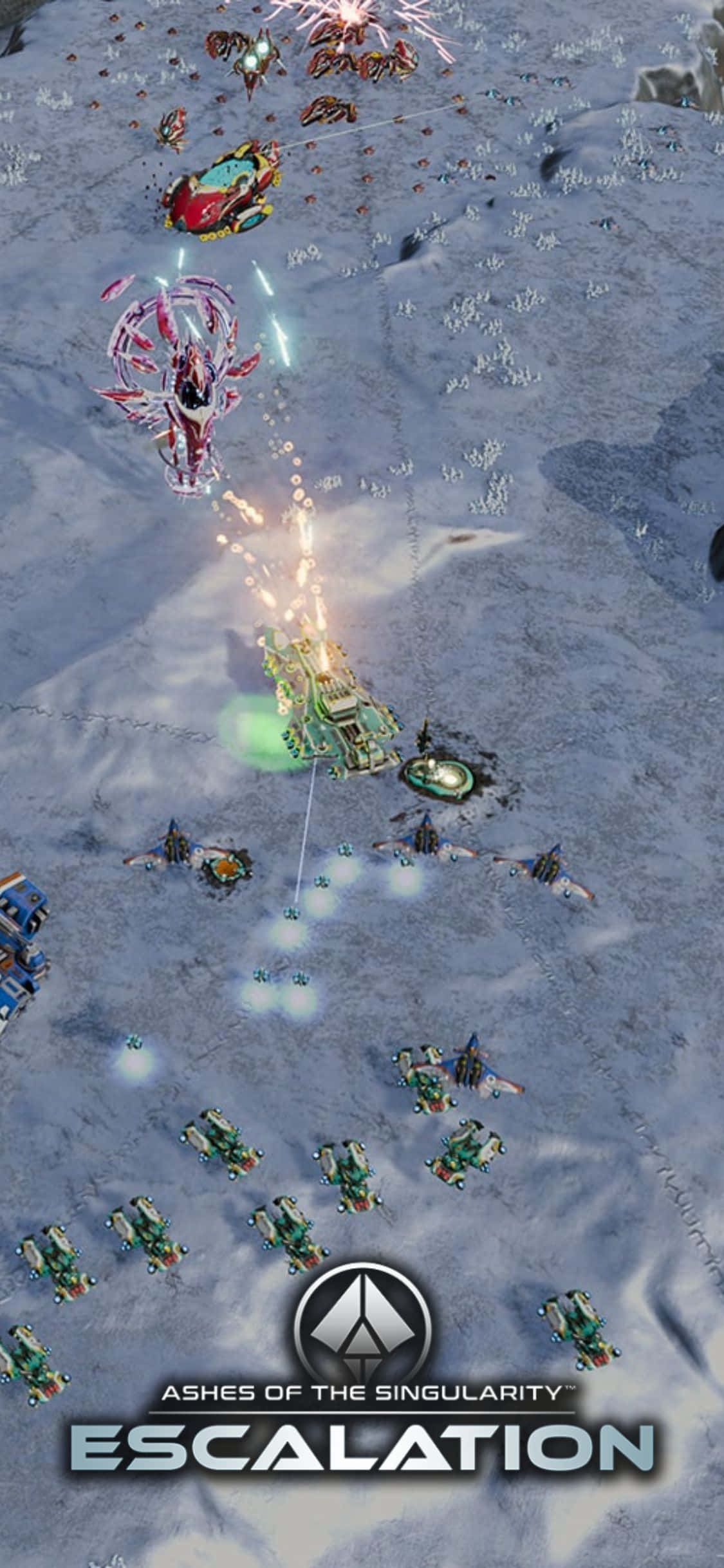 Vive épicas batallas entre los poderes de la tecnología y la naturaleza en 'Ashes Of The Singularity Escalation' en iPhone X Fondos de pantalla