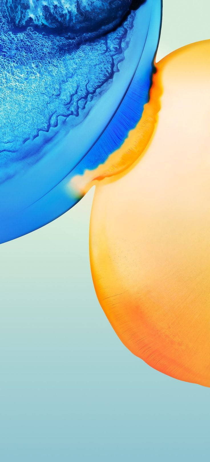 Vivo Y20 burbujas azules y naranjas Fondos de pantalla